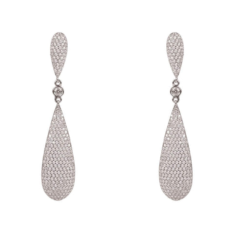 Latelita London Long Drop Earrings Silver