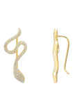 Latelita London Nagini Snake Ear Climbers Gold