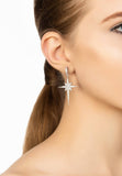 Latelita London North Star Burst Large Drop Earrings Silver