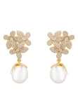 Latelita London Flowers Pearl Earrings Gold White