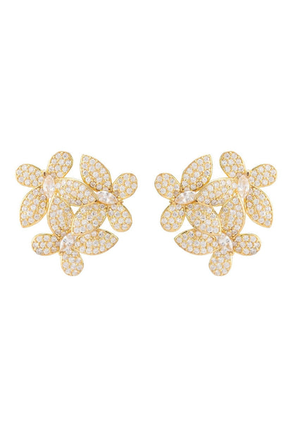 Latelita London Flowers Large Stud Earrings Gold