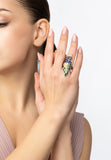 latelita London Peacock Cocktail Ring Gold