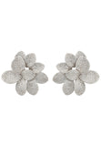 Latelita London Amaryllis Flower Large Stud Earrings Silver