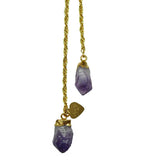 Gena Myint Amethyst Druzy Lariat Necklace