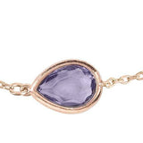 Latelita London Pisa Mini Teardrop Bracelet Rosegold Amethyst