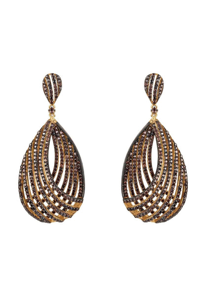 Latelita London Vortex Teardrop Earring Chocolate Cz