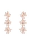 Latelita London Jasmine Flower Triple Drop Earrings Rosegold