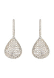 Latelita London Valerie Pear Drop Gemstone Earrings Silver White Cz