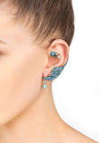 Latelita London Bird Paradise Ear Climber Turquoise Gold Right