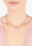 Latelita London Amelia Three Pearl Necklace Gold