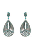 Latelita London Vortex Teardrop Earrings Aqua Silver