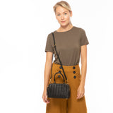 SUSU Kayla Woven Leather Satchel Shoulder Bag