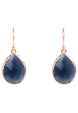 Latelita London Petite Drop Earrings Sapphire Hydro Rosegold