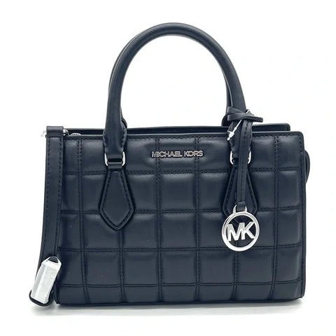 Michael Kors Sheila Quilted Satchel Crossbody Bag Black