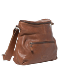 STITCH & HIDE WASHED LEATHER AVALON CROSSBODY BAG SADDLE BROWN - FREE WALLET POUCH