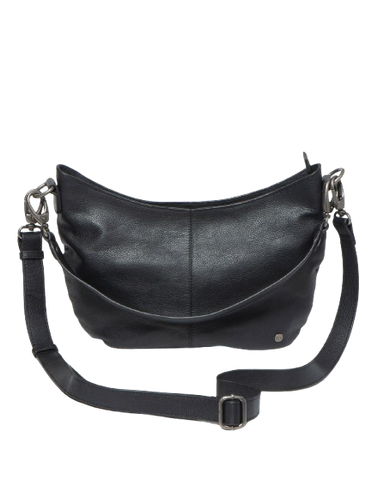 STITCH & HIDE LEATHER FRANKIE MINI SHOULDER BAG BLACK - FREE WALLET POUCH