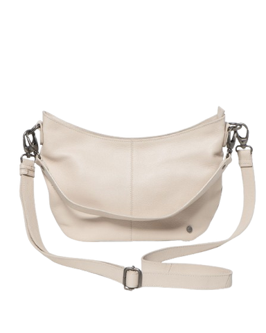 STITCH & HIDE LEATHER FRANKIE MINI SHOULDER BAG IVORY WHITE - FREE WALLET POUCH