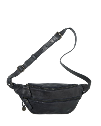 STITCH & HIDE LEATHER NEWTOWN SHOULDER CROSSBODY BAG indigo blue - FREE WALLET POUCH