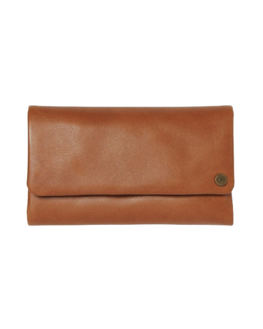 STITCH & HIDE LEATHER PAIGET SNAP CLOSURE WALLET MAPLE BROWN