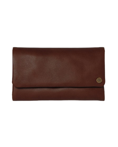STITCH & HIDE LEATHER PAIGET SNAP CLOSURE WALLET MOCHA BROWN